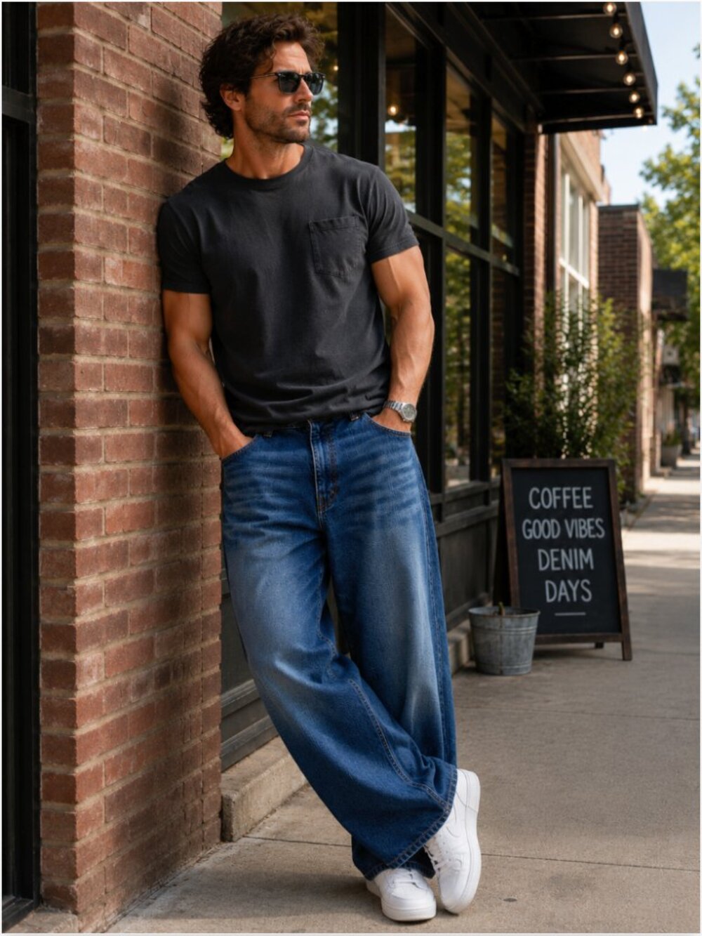 Mavi 170 Max Men's Wide Leg Jeans 34x32 Medium Wash Relaxed Fit